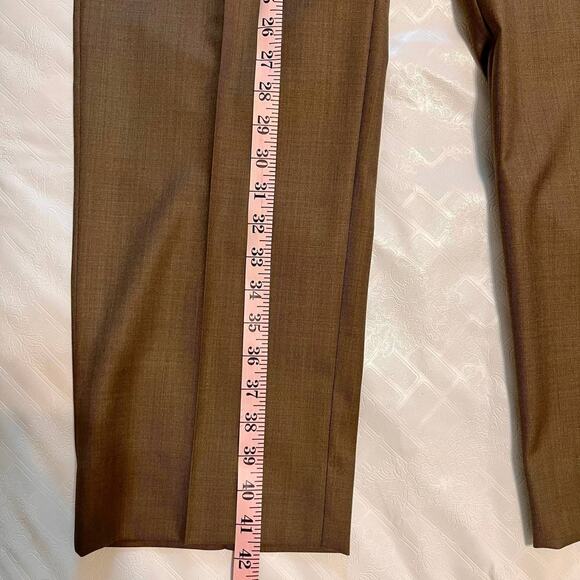 Paul Betenly Vantage Dress Pants Mens Size 34 Tan Super 120's Wool Classic - Picture 12 of 13